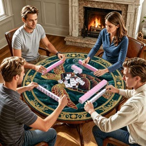 Sea Turtle Mahjong Mat 42 Inch Round Mahjong Mat, Coastal Mahjong Table Cover,Ocean Turtle Mat, Beach House Mahjong Gift,Mahjong Accessories Bild 7