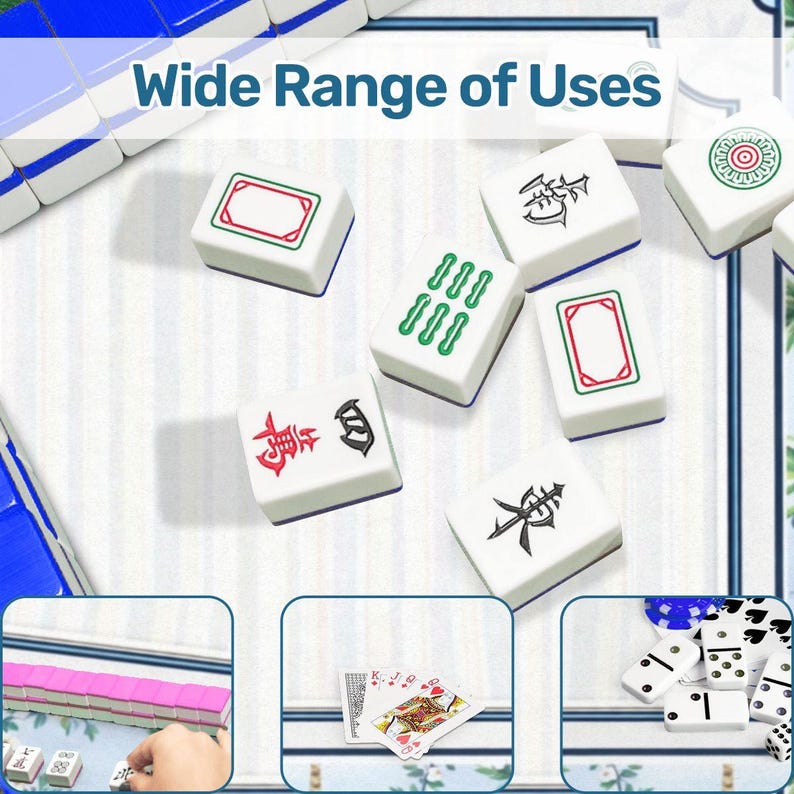 Tapete de Mahjong con Palmera de 33 x 33 cm con Base Antideslizante / Tapete de Mahjong Azul Costero / Tapete de Mahjong de Viaje con Bolsa de Transporte / Regalo de Mahjong imagen 8