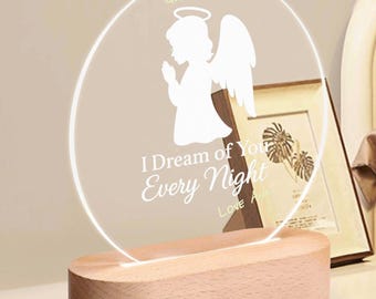 Personalized Angel Night Light: Memorial Remembrance Gift