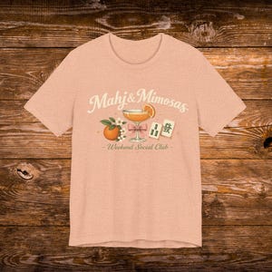 Mahj & Mimosas Tee | Mahjong Tiles, Orange Cocktail Graphic image 11