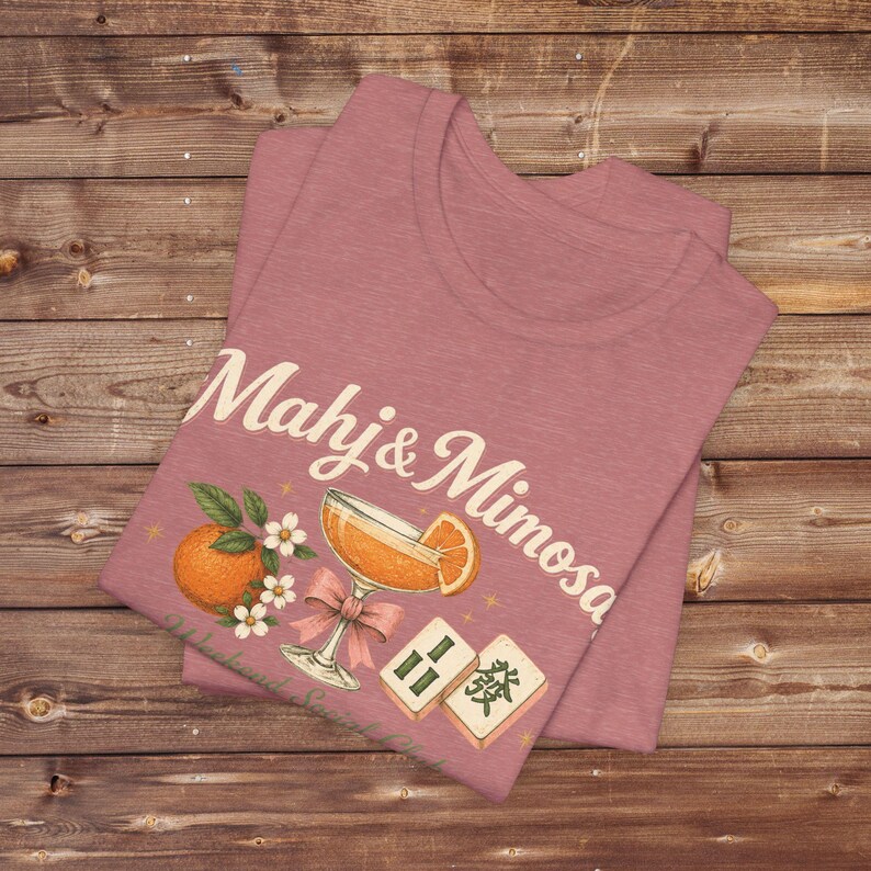 Mahj & Mimosas Tee | Mahjong Tiles, Orange Cocktail Graphic image 14