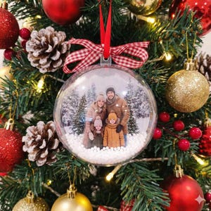 Custom Photo Christmas Ball Ornament: Personalized Snow Globe (3.9 inch)