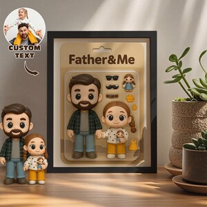 Cartoon 3D-actiefiguurportret – aangepaste minifiguurkunst van foto | Gepersonaliseerd cadeau voor vader, man, vriend of baas