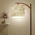Elegant Arc Floor Lamp  Botanical Floral And Leaf Shade, Modern Natural Light for Living Room, Bedroom or Office, (Made in USA), Home Decor
