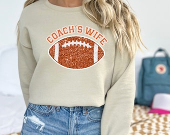 Coach's Wife Glitter Football Sweatshirt: Game Day Pullover
