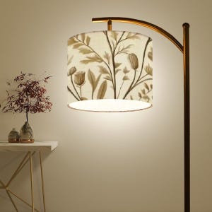 Neutral Elegant Leaf Design Floor Lamp, Arc Floor Lamp (Made in USA), Home Lighting Decor, Standing Floor Light, Room Decor