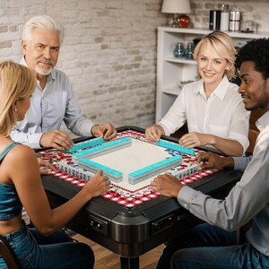 Christmas Mahjong Mat, Holiday Mahjong Table Mat, Red Gingham Cherry Border Mahjong Mat, Personalized Mahjong Gift, Foldable Travel Game Mat image 9