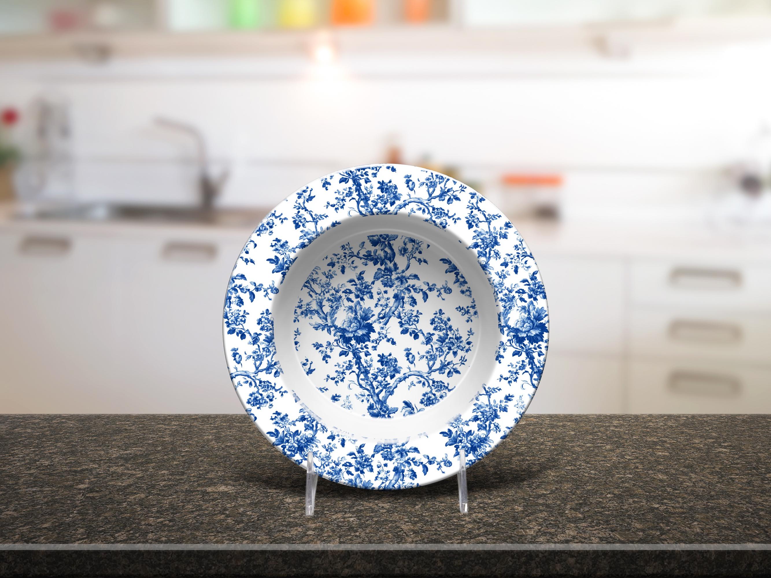Chinese Blue and White Floral Bowl - Etsy