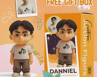 Custom 3D Mini Figure from Photo – Personalized Toy Figurine Box – Unique Gift for Couples, Kids, Birthdays & Anniversaries