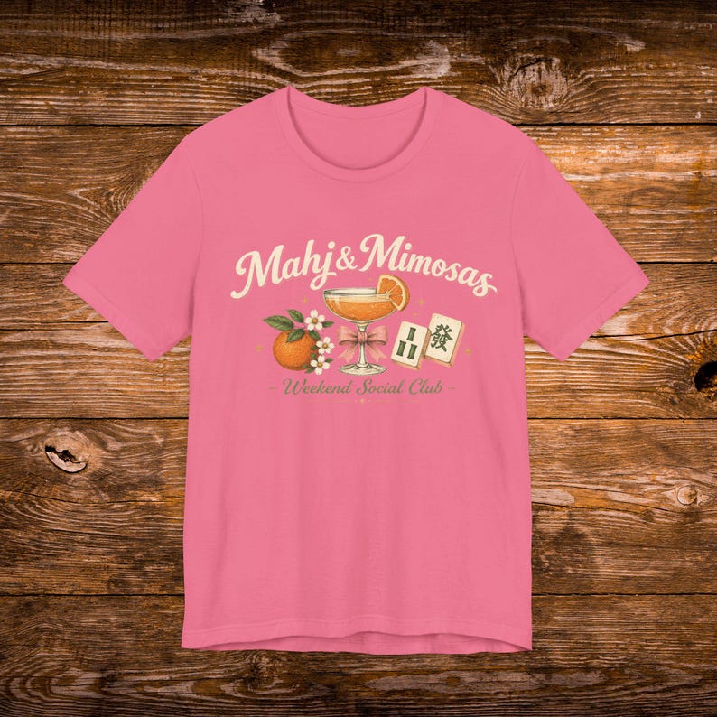 Mahj & Mimosas Tee | Mahjong Tiles, Orange Cocktail Graphic image 7