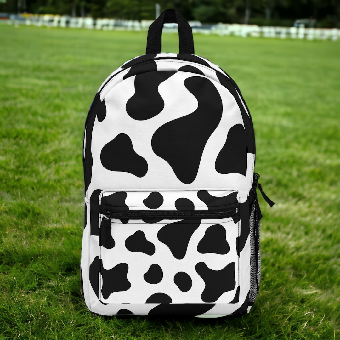 Cow Print Backpack Fun Design Back Pack for School. Book Bag - Etsy