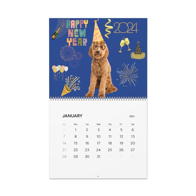 2024 Calendar Goldendoodle Wall Calendar for 2024 Dog Lover Gift 2024