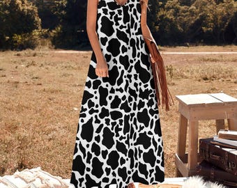 chinese dress ladies Black Animal One Shoulder Midi Dress – Needs No Label