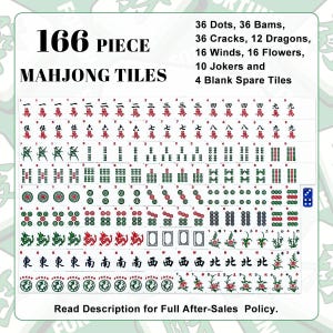 Tropical Flamingo Mahjong Tiles Set, American Mahjong Set 166 Tiles with Jokers, Preppy Palm Beach Mahjong Game, Acrylic Mahjong Gift Set image 9
