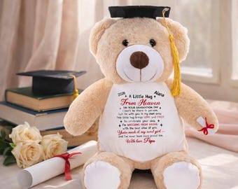 Personalized Graduation Bear Gift 2026, Custom Memorial Teddy Bear from Heaven, Graduation Keepsake Gift, Sympathy Graduation Gift