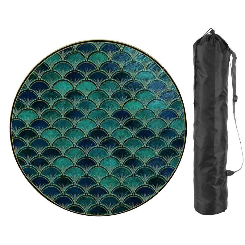 Round Mahjong Mat 42 Inch, Coastal Mahjong Mat, Art Deco Fan Pattern Game Mat, Large Mahjong Table Cover, Mahjong Accessories, Mahjong Gift image 2
