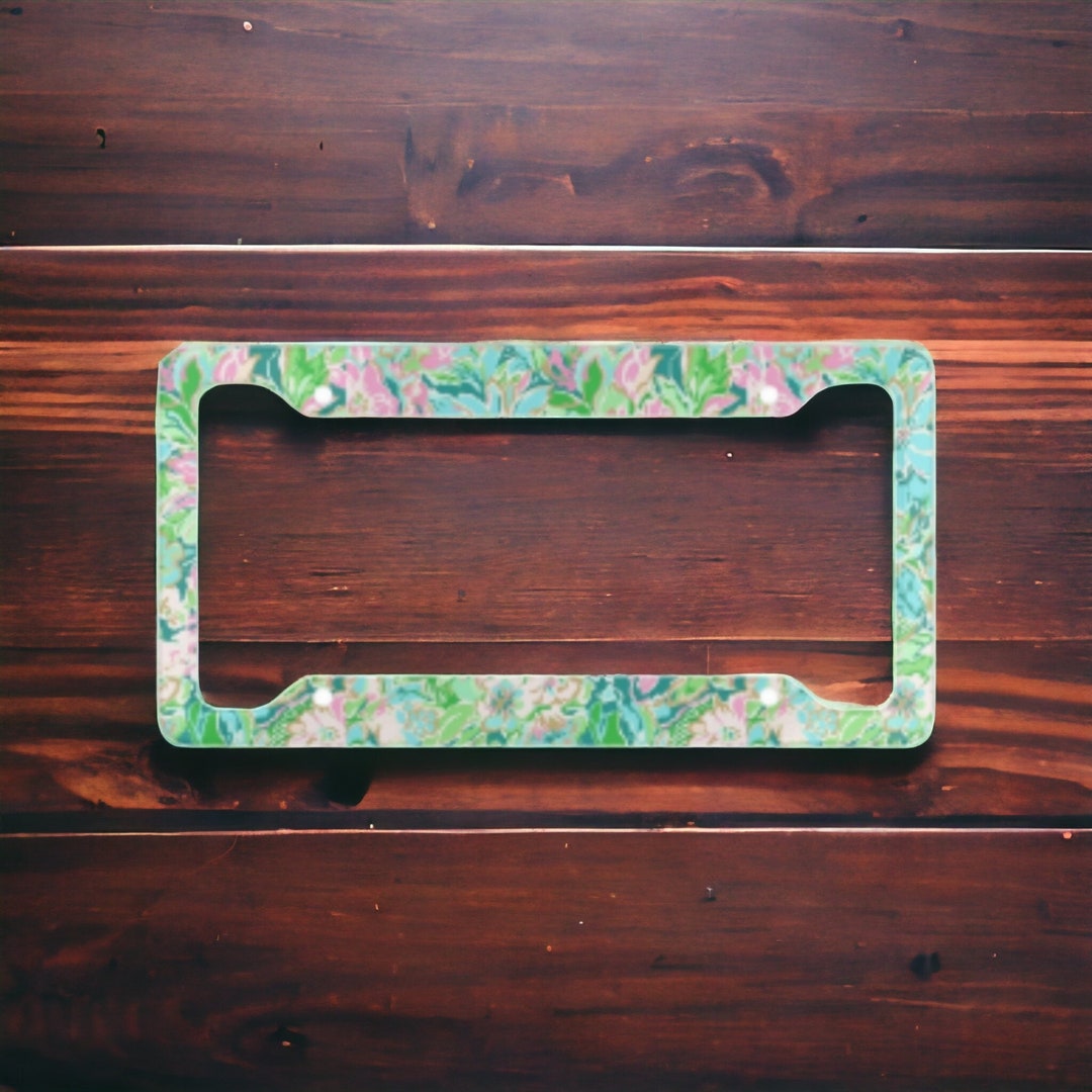 Floral Design License Plate Frame License Plate Holder Gift Etsy