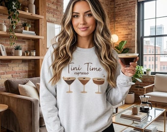 Espresso Martini Sweatshirt, Trendy Drink Apparel, Fun Gift Idea, Unisex Crewneck Jumper, Cocktail Lover Gift, Graphic Print Pullover, Drink