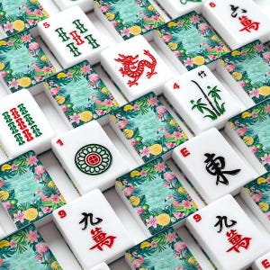 Tropical Flamingo Mahjong Tiles Set, American Mahjong Set 166 Tiles with Jokers, Preppy Palm Beach Mahjong Game, Acrylic Mahjong Gift Set image 5