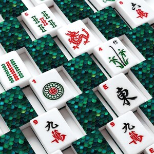 Emerald Green Mermaid Scale American Mahjong Tiles Set, Luxury Mahjong Game Set with Jokers, Acrylic Mahjong Tiles, Mahjong Accessories Gift Bild 7
