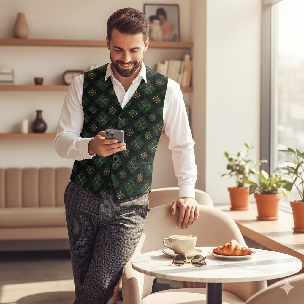 Dark Green Suit Vest - Etsy
