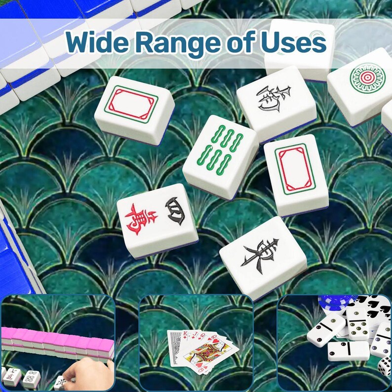 Round Mahjong Mat 42 Inch, Coastal Mahjong Mat, Art Deco Fan Pattern Game Mat, Large Mahjong Table Cover, Mahjong Accessories, Mahjong Gift image 7