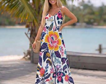 knee length dresses for ladies Laura Linen Dress White