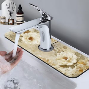 Boho floral Elegant Design Faucet Mat for Kitchen Sink