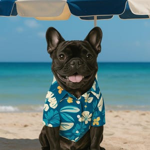 Hawaiian Pet Shirt – Tropical Aloha Shirt for Dogs & Cats – Button Down Vacation Outfit – Summer Shirt for Small to Large Pets