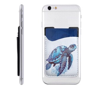 Portatarjetas para teléfono, diseño de tortuga marina, billetera que se adhiere a las fundas de los teléfonos celulares, regalo para compañeros de trabajo, idea de regalo económica, regalos al por mayor