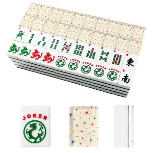 Custom American Mahjong Tiles Retro Starburst | 166 Piece Mahjong Set with Jokers | Mid Century Mahjong Tiles | Atomic Mahjong Accessories image 2