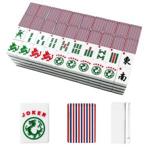 Patriotic American Mahjong Tiles | Red White Blue Stripe Mahjong Set | 166 Piece Mahjong Tiles with Jokers | Custom Mahjong Gift image 3