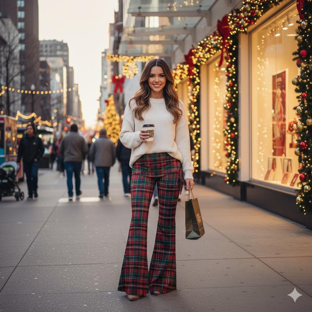 Red Green Plaid Wide Leg Pants | High Waisted Foldover Waistband Tartan Trousers | Women's Christmas Holiday Flowy Palazzo Pants Red Green Plaid Wide Leg Pants | High Waisted Foldover Waistband Tartan Trousers | Women's Christmas Holiday Flowy Palazzo Pants