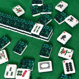 Emerald Green Mermaid Scale American Mahjong Tiles Set, Luxury Mahjong Game Set with Jokers, Acrylic Mahjong Tiles, Mahjong Accessories Gift Bild 8