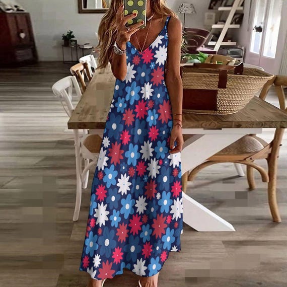 red and blue floral maxi dress Retro Dress: White Boho Sundress HARD-TAGGED-MA-08.03.26 Fit Measurements are approximate choose your fighter: alternative Inner Shell Color:Light Ivory