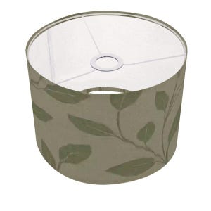 Boho Leaf Print Lampshade: Soft Green Linen Look, Arc/Floor Lamp Bild 2