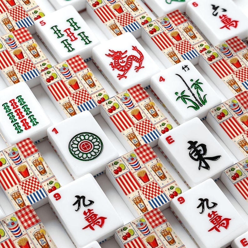 Cherry Soda American Mahjong Tiles, 166 Piece Mahjong Set with Jokers, Acrylic Mahjong Tiles, Custom Mahjong Set, Mahjong Accessories image 7