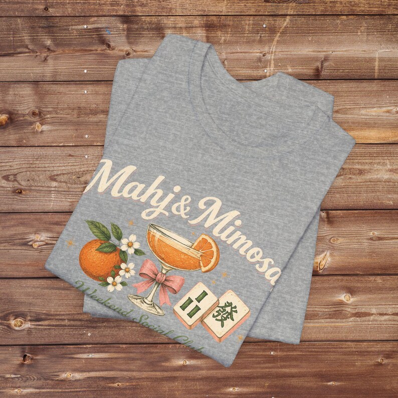 Mahj & Mimosas Tee | Mahjong Tiles, Orange Cocktail Graphic image 15