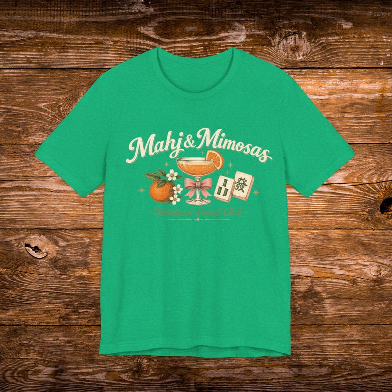 Mahj & Mimosas Tee | Mahjong Tiles, Orange Cocktail Graphic image 8