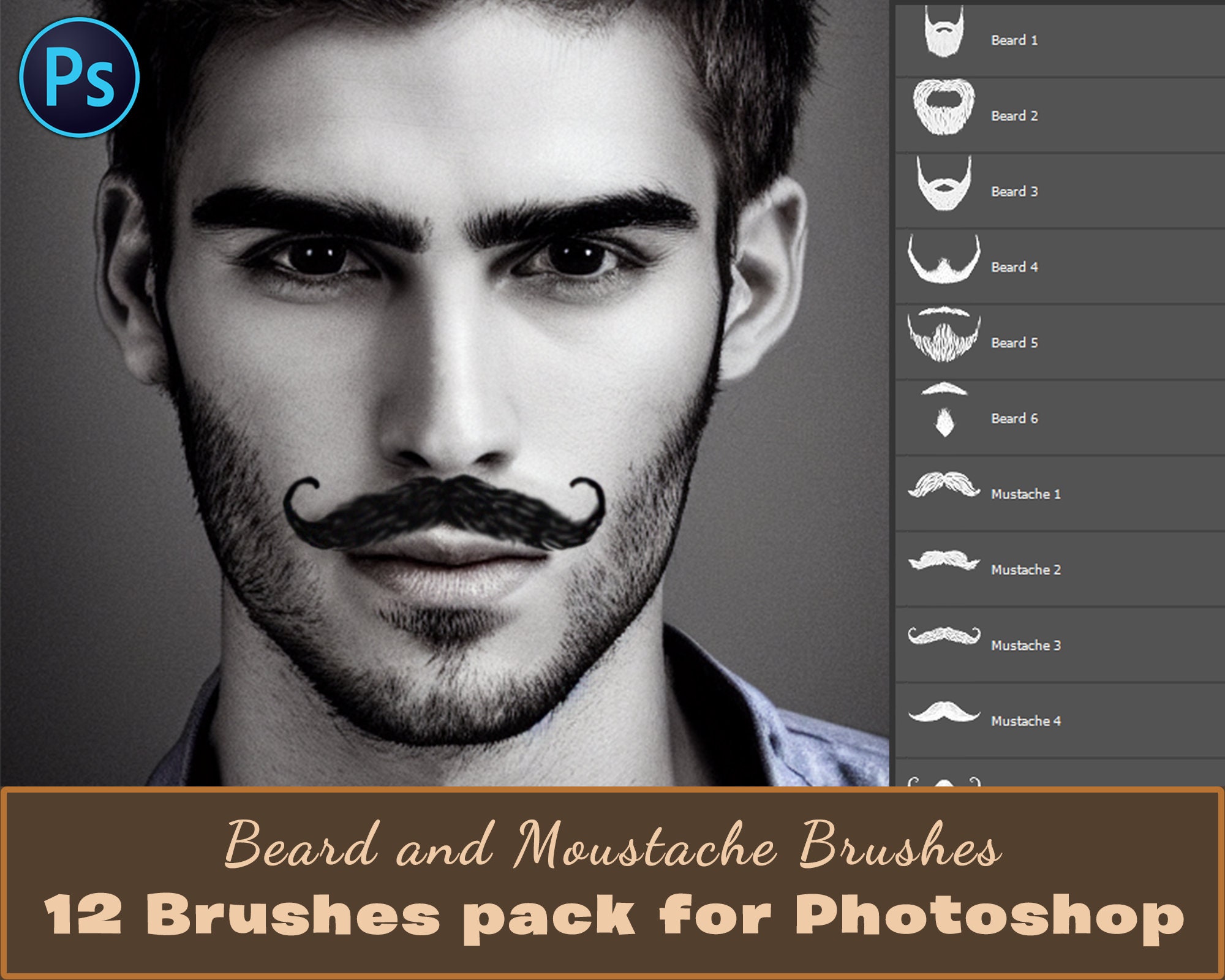 12 Hair Brushes for Men Beard and Moustache Brush Etsy