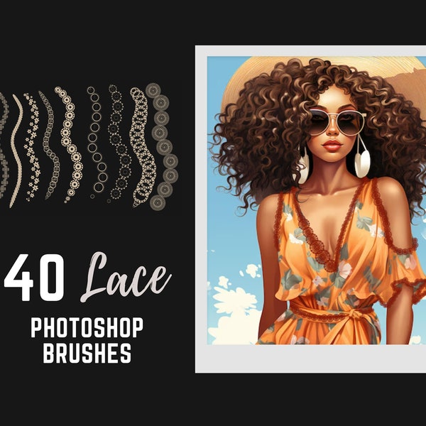 40 Photoshop Lace Brushes, Texture Brushes, Brushes Set, Photoshop Brushes, Stamp Brushes, Lace Stamps, Lace Patterns, Lace Overlay Effects