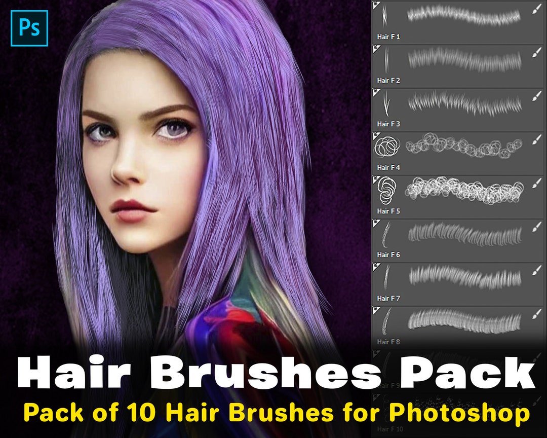 10 Hair Brushes Digital Hair ABR Etsy