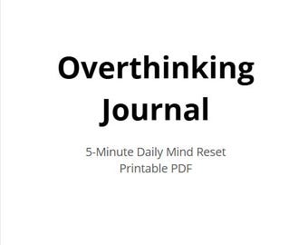 overdenkend dagboek angstverlichting afdrukbaar dagelijks 5 minuten resetten dagboek geestelijke gezondheid pdf direct downloaden