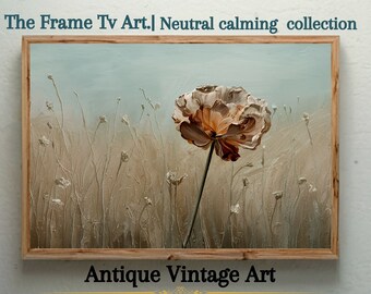 Samsung Frame TV Art|Spring Wildflower Field|Flower Meadow|Warm Tone Landscape| Country Painting|Digital Download