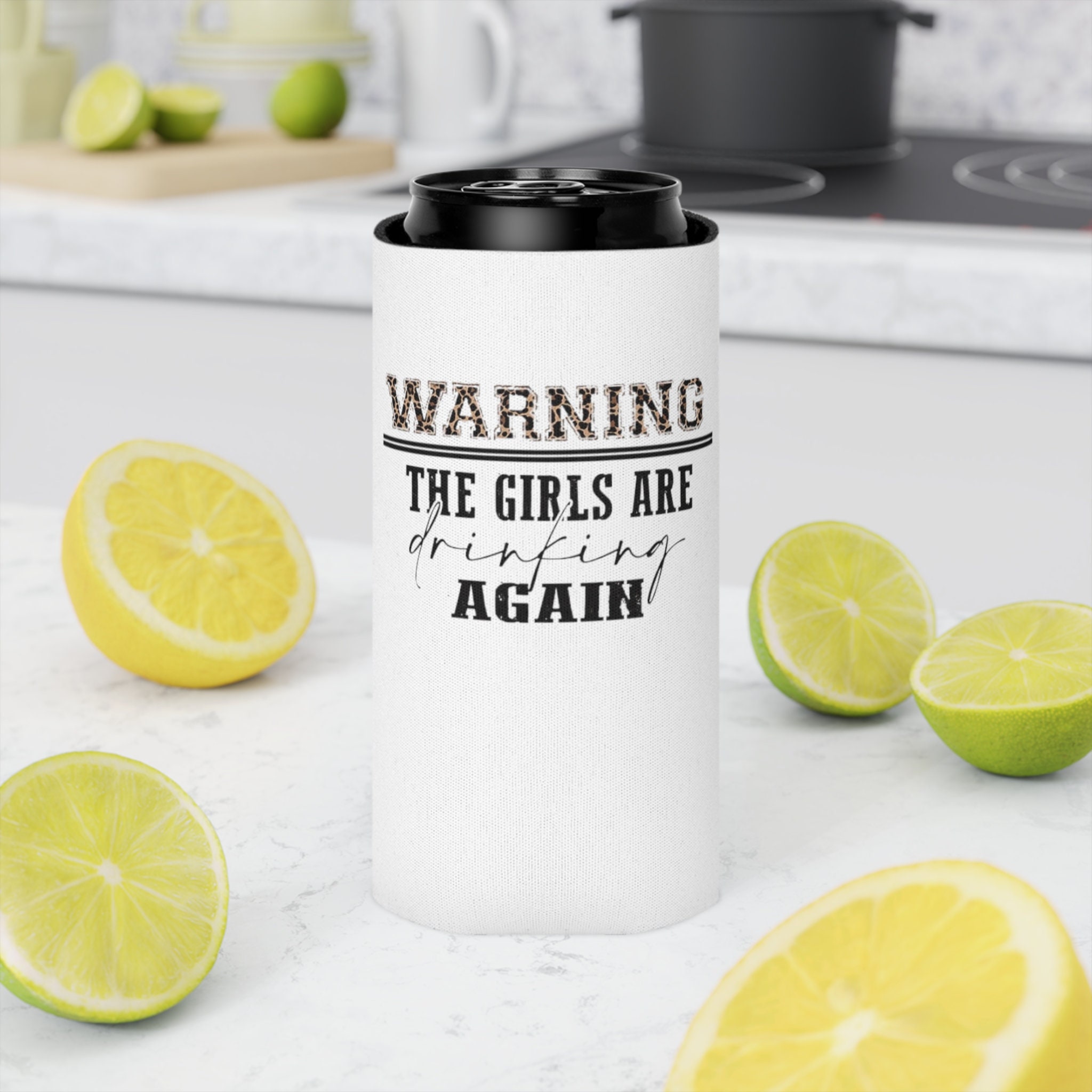 Warning The Girls Are Drinking Again, Hot Pink Glass Cup, Funny