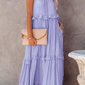 Long Shirred Dress / Sleeveless Summer Dress / Casual Dress/elegant ...