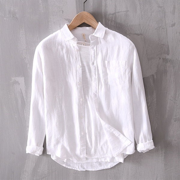 Pure Cotton Linen Shirts for Men Oxford Men's Linen - Etsy