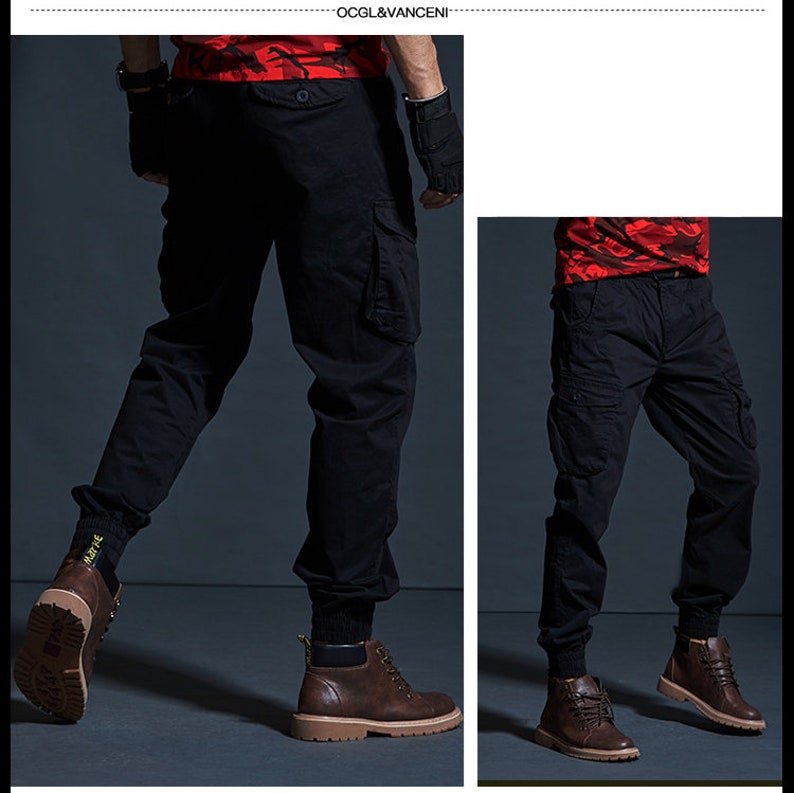 Men's Camo Cargo Pants Streetwear Fashion Tactical Etsy