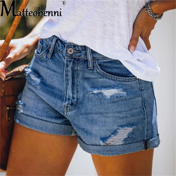 Blue Jean Shorts Etsy