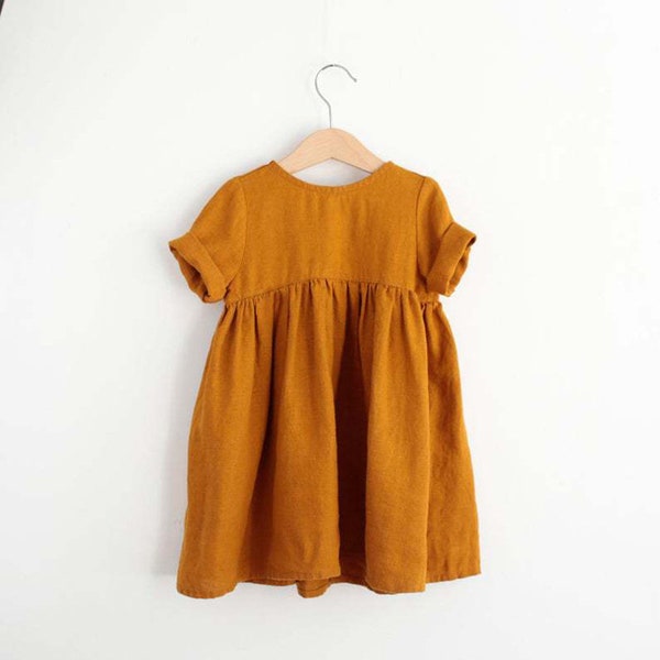 Baby Linen Dress Etsy